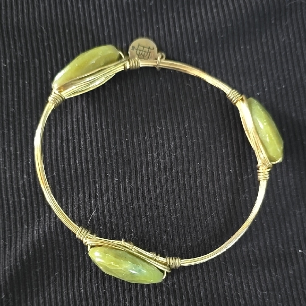 Bourbon and Bowties Gold and Olive Bracelet